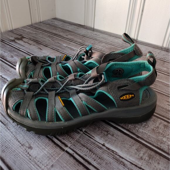 Keen Whisper Closed Toe Hiking Sandals in Gray/Teal Women's US 8 Fisherman Style - Picture 4 of 8